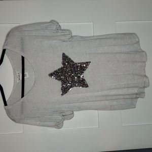 For the Republic Women's Sequin Star Top White, Size M